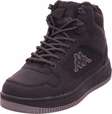 A single black Kappa boot is shown against a white background.