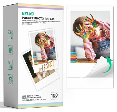 Produktbild von Nelko Original Fotopapier für PP01, Selbstklebendes Fotopapier, 100 Blatt