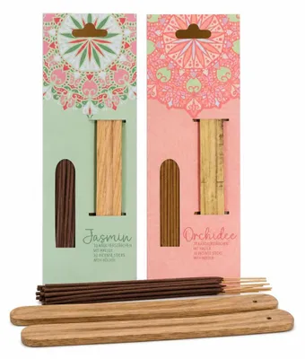 Wierookstokjes Set 2er-Pack, 62 Teile, Jasmin & Orchidee, 20 cm