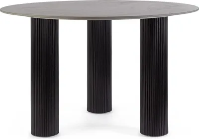 Tisch Bamira 120 x 120 x 76 cm MDF Feinsteinzeug Schwarz_Natur24