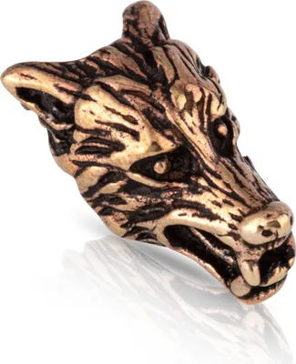 Produktbild von Bronze Bartperle Wolf Germanisch Keltisch Wikinger Mittelalter Haarperle 3145