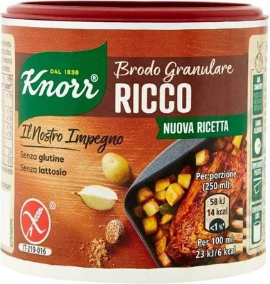 Produktbild von 6x Knorr Brodo Granulare Ricco reichhaltige körnige Brühe 150g Geschmack für Ihre Gerichte Gluten-frei laktosefrei 100% Italienische Brühe