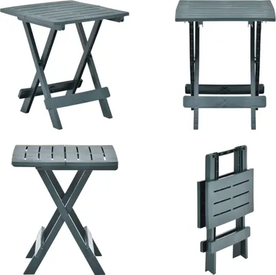 Produktbild von vidaXL Gartentisch Klappbar Grün 45x43x50 cm Kunststoff - Gartentisch - Gartentische - Bistrotisch - Bistrotische