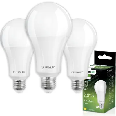 Obrázok produktu pre LUMILED A95 E27 LED žiarovky, 3 kusy, 24W (nahrádza 200W) 3452 lm 9,5 x 17 cm LED žiarovky 4000K neutrálna biela 260° 3-pack žiarovky žiarovka