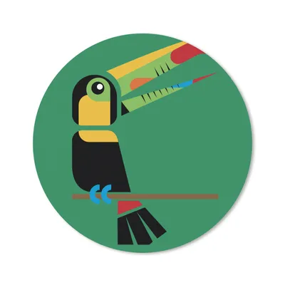 Produktbild von MuchoWow® Mauspad Mousepad Vektor-Illustration eines Tukans 20x20 cm - Mousepads - Maus Mat - Pad - Mausunterlage - Schreibtischmatte