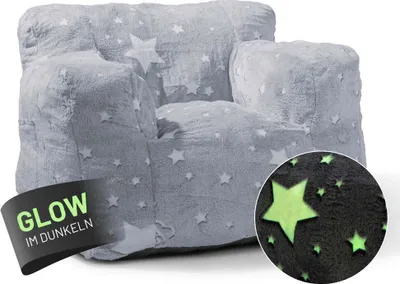 Produktbild von LUMALAND Sessel „Glow in the Dark“ - Kids Size - Sternen-Design - Bezug soft & waschbar