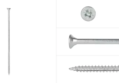 Produktbild von Spanplattenschrauben Verzinkt 6 x 180 mm Pozidrive-Teilgewinde - Schachtel mit 100 Stück Schrauben