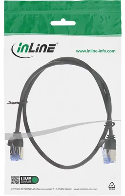 Produktbild von InLine Patchkabel slim, U/FTP PiMf, Cat.6A, schwarz, 0,25m, 0,25 m, Cat6a, U/FTP (STP), RJ-45, RJ-45, Schwarz