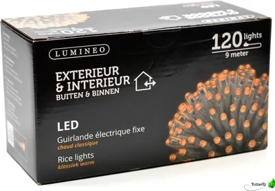 Produktbild von LED Lichterkette Klassisch Weiß, Kabelfarbe:schwarz, LEDs:120 LEDs 9m