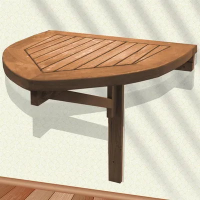 Produktbild von Teako Design Wandklapptisch Rund Teakholz Sondrio – Wetterfestes Massivholz, Klappbar, Platzsparend (50 cm x 50 cm)