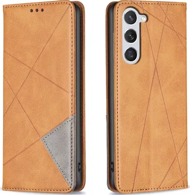 Produktbild von Mobigear Rhombus Slim  Samsung Galaxy S24 Hülle Klapphülle - Cognac