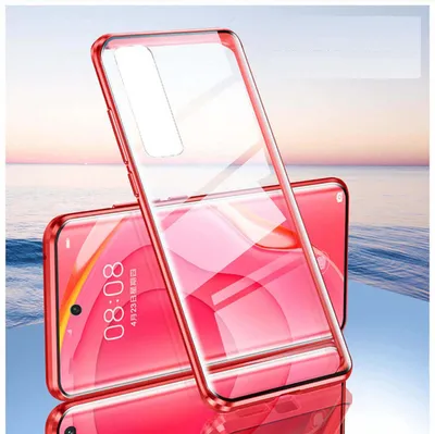 Produktbild von Beidseitige Magnet Glas Bumper Handy Tasche Rot für Samsung Galaxy S21 Ultra Neu