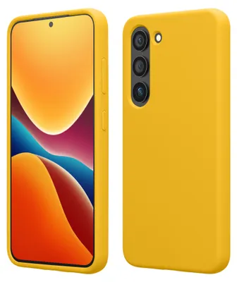 Produktbild von kwmobile Handyhülle für Samsung Galaxy S23 Hülle - Case Silikon - Kabelloses Laden - Schutzhülle Cover in Strahlend Gelb