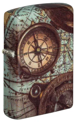 Produktbild von Zippo Sturmfeuerzeug 60006137 Compass World Map Benzinfeuerzeug windfest