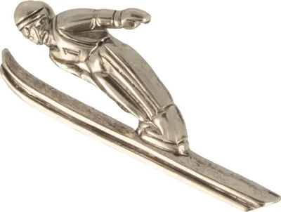 Hutanstecker Skispringer von Hut-Breiter in silber