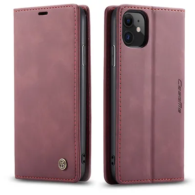 Obrázek produktu pro iPhone 11 Pouzdro, RetroPolyuretanKožené Pouzdro, Kapsy na Karty, Magnetické Uzavírání, Pouzdro s Funkcí Stojánku pro iPhone 11 červené