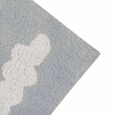 Produktbild von Baumwollteppich mit Wolkenmuster - grau - 120 x 160