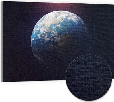 Produktbild von DEQORI Hybrid Leinwand Bild 90x60 cm 'Blick ins All' Wandbild Glas flach modern