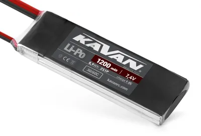 Imagen del producto de Batería de polímero de litio KAVAN, 1200 mAh, 7,4 V, 30/60C, para modelos aéreos