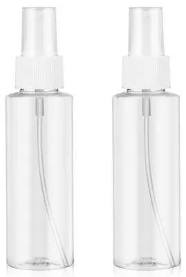 Immagine prodotto di Flacone spray da viaggio - 100 ml - Plastica ricaricabile - Set da 2 pezzi - Trasparente