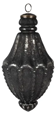Image de Clayre & Eef Boule de Noël Ø 11x22 cm Noir Verre