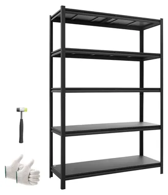 Produktbild von Schwerlastregal Lagerregal - Metall Steckregal 123x46,5x181 cm - Tragkraft 1134 kg - 5 Verstellbare Böden - Teilbar als Werkbank - Für Keller Garage Werkstatt