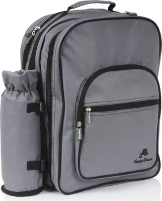 Produktbild von CampFeuer Picknick Rucksack für 4 Personen | Grau | Picknickset 31-teilig