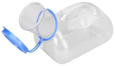Produktbild von 1000 ml tragbares Urinal für Männer mit Deckel, transparenter Kunststoff-Urinbehälter für ältere Menschen, Menschen mit Behinderung und Reisende