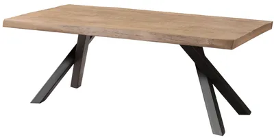 Immagine prodotto di MASSIVMOEBEL24 | Tavolo da pranzo in legno di mango 220x100x76 laccato beige / gambe ad A antracite matt FREEFORM 5