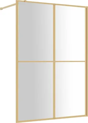 Produktbild von vidaXL Duschwand für Begehbare Dusche ESG Klarglas Golden 140x195cm