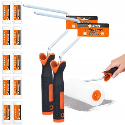 Produktbild von Polax Schaumstoff-Farbroller-Set 18 cm mit Griffen