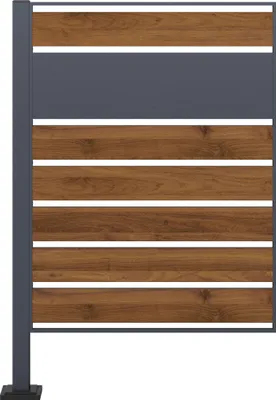 Image de Wiltec Module de rallonge de Cache-poubelle – 800 x 50 x 1200 mm – pour une poubelle de 60 à 240 L – Design bois – en Acier – Clôture Range Coffre poubelle combinable