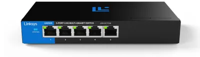Productafbeelding van Linksys 5-poorts, 2,5G multi-gig managed switch | Energiezuinig Ethernet | Volleduplex-doorvoerkontrol | Ideaal voor kleine kantoren en thuiskantoren, met een geruisloos ontwerp en een metalen behuizing | Plug and Play