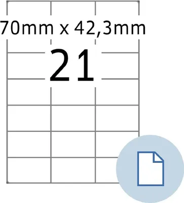 Produktbild von HERMA 8421 Blattetiketten A4 weiß 70x42,3 mm 500 Blatt