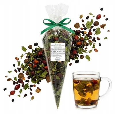 Produktbild von Früchtetee 250 g - Kräutertee zuckerfrei - Maulbeertee - Weißdorn Holunder Mix