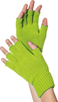 Produktbild von Fingerlose Strickhandschuhe neongrün