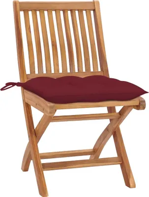 Productafbeelding van vidaXL Klapstoelen met kussens, 8-delig, massief teak hout