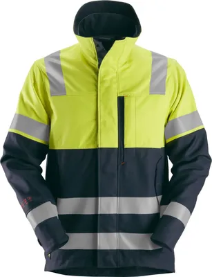Produktbild von Snickers ProtecWork Hi-Vis Arbeitsjacke, Kl. 1, EN 1149, 11611, 11612, 13034, 20471, IEC 61482 Navy-HV-Gelb-XL