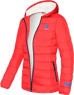 Produktbild von Nebulus Winterjacke mit Teddyfell GLOWFUR Damen, warme Outdoorjacke, praktische & vielseitige Übergangs- & Winterjacke, P4837 - Damen, rot, XXL/44