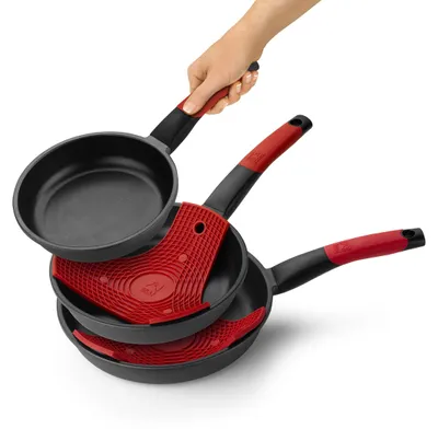 Pfannen-Set 18-22-26 cm, antihaftbeschichtet, Aluminium, 3-teilig