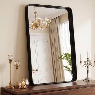 Productafbeelding van Clevich Spiegels, diepe lijst, wandspiegel, 90x60 cm, luxe rechthoekige badkamerspiegel