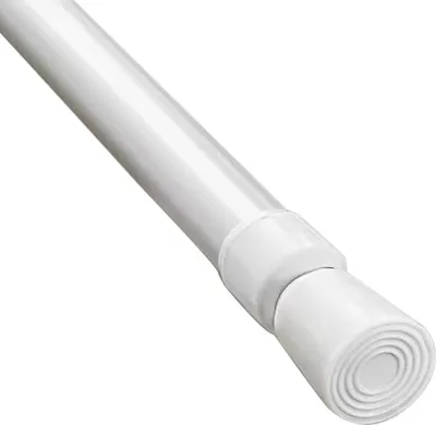 Produktbild von Weiße, 1,3 cm starke, teleskopierbare Duschvorhangstange ohne Bohren, innovatives Design ohne Bohren, flexible Längenverstellung, robuste Klemmstange mit Drehfunktion, geeignet für Vorhänge, Trennwände und Balkone, einfache Montage, Einzelstangenmontage