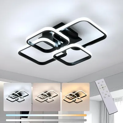 Obrázok produktu pre Elegantné LED svietidlo DecKenleuchte, stmívateľné, s diaľkovým ovládaním, 48W, 5400 lúmenov, čierna farba