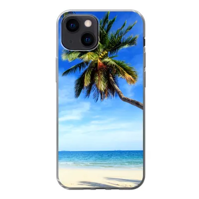 Produktbild von MuchoWow® Handyhülle Schutzhülle Hülle für iPhone 13 mini Palmen - Strand - Meer Silikon Softcase Handy Hülle - Softcase