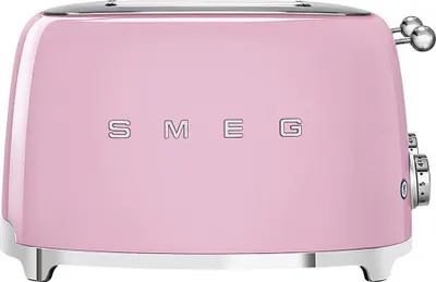 Obrázok produktu pre Smeg TSF03PKEU, 4 krajcov, Ružová, Nerezová oceľ, Tlačidlá, 50's Style, Nerezová oceľ