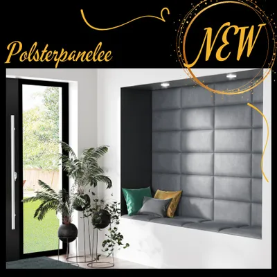 Produktbild von Polsterpaneele 10 Stk. Wandpaneele 50x60cm Grau Samt Velour Bettkopfteil Wandkissen