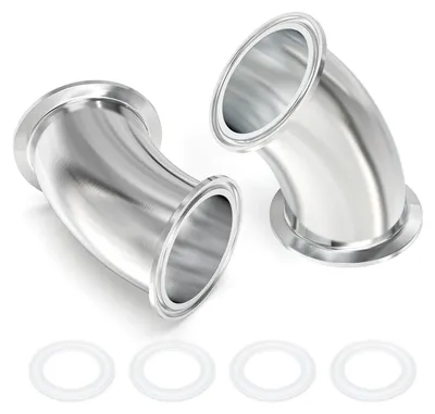 45-Grad-Edelstahl-Rohrbogen 1-1/2" 38 mm, 2 Stück, Tri-Clamp