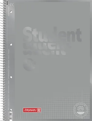 Obrázek produktu pro Brunnen Collegeblock A4 kariert Lin.28 80Bl. 90g Premium silber 2Randlinien - Bürokleinmaterial