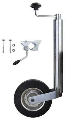 Produktbild von Anhänger Caravan Wohnwagen Halterung + Schrauben Stützrad Rad 150kg 48mm