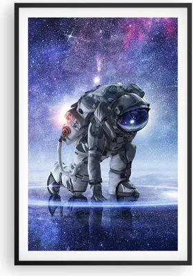 Produktbild von Gerahmtes Poster - Schwarzer Rahmen - Kosmonaut Weltraum - 61x91,5 cm - Wand Bild - Wanddeko - Wandbilder - Kunstposter - Wandposter - Bilderrahmen - Bilder - Kunstdruck - Wandbild - P2BPA61x91-3985